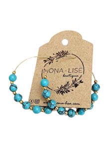 Turquoise Beaded Hoop Earrings
